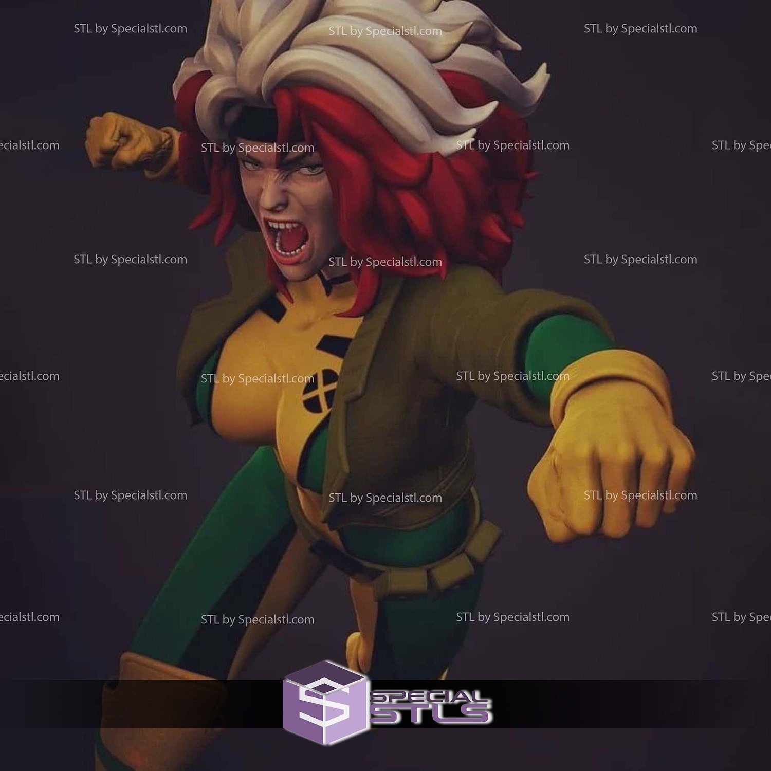 Rogue X Men Basic STL Files 3D Model — view 5