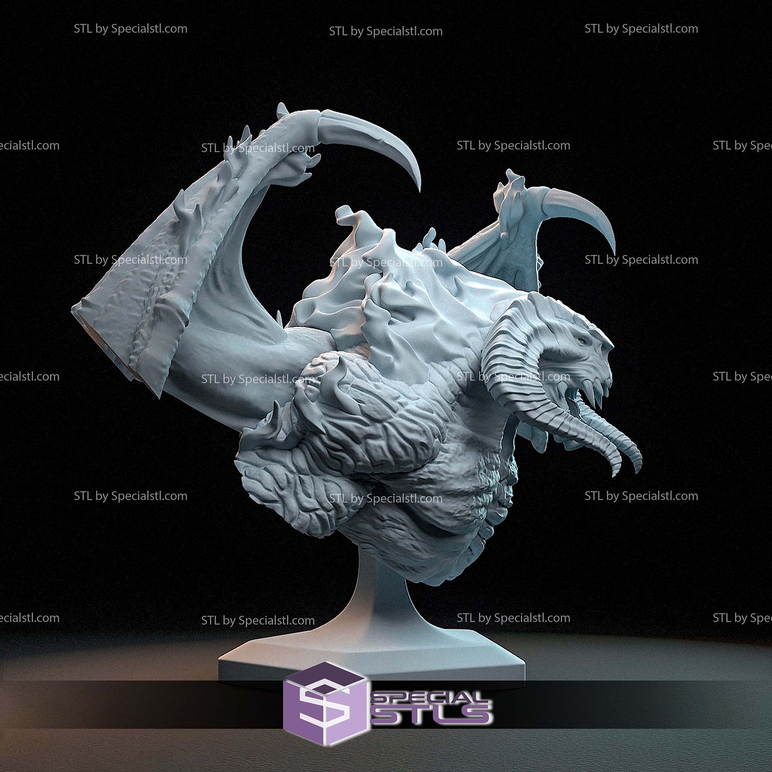 Balrog Fire Bust STL Files 3D Model — view 3
