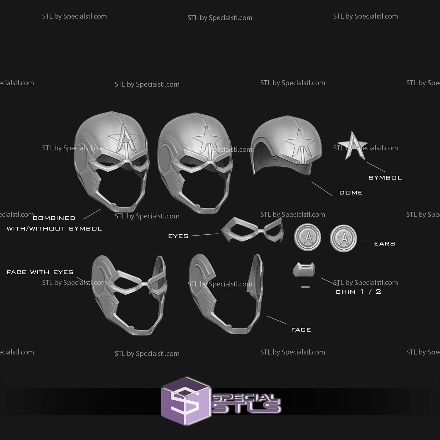 Cosplay STL Files US Agent Helmet Variant 3D Model — view 2