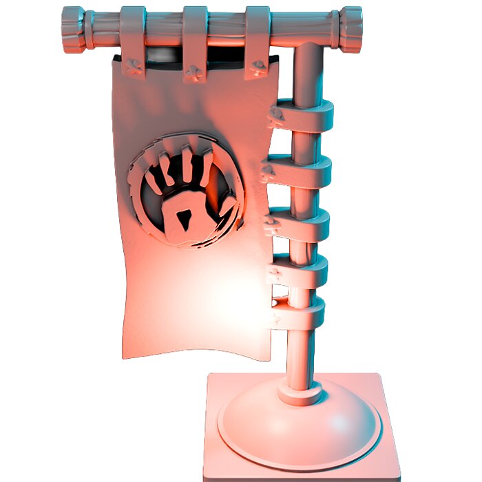 Banner V - RPG Tabletop Figure 3D STL Model — view 2