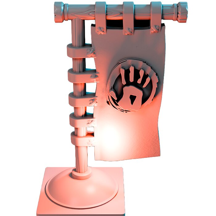 Banner V - RPG Tabletop Figure 3D STL Model — view 3