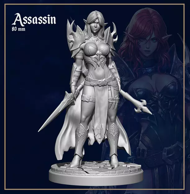 Elf Assassin 3D STL Model