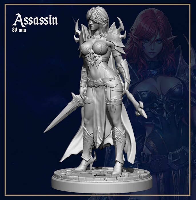 Elf Assassin 3D STL Model — view 2