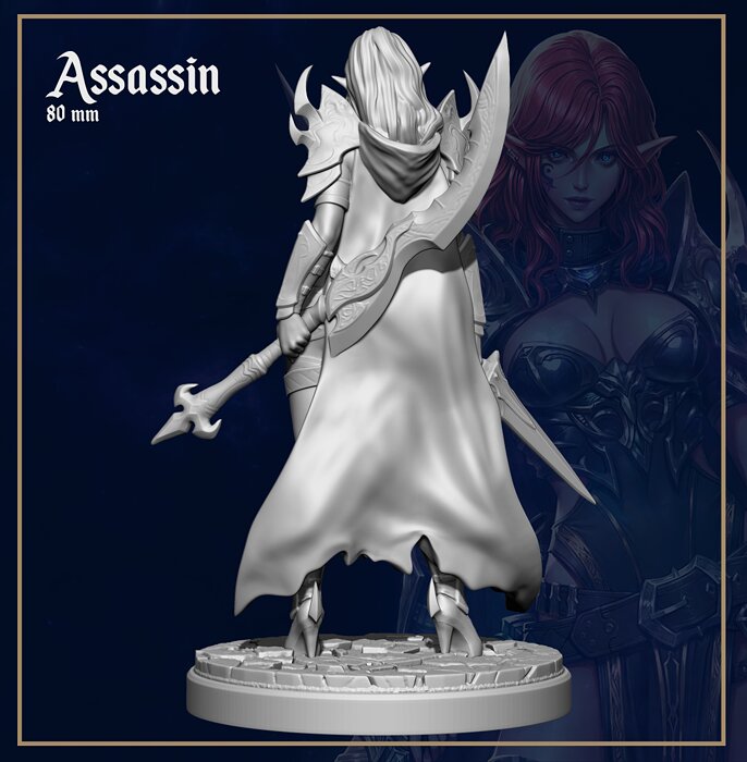 Elf Assassin 3D STL Model — view 3