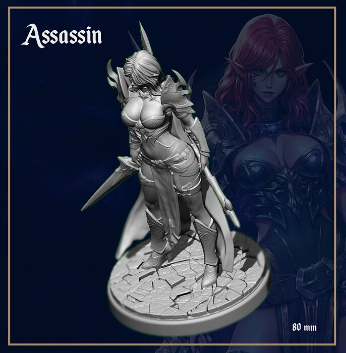 Elf Assassin 3D STL Model — view 4