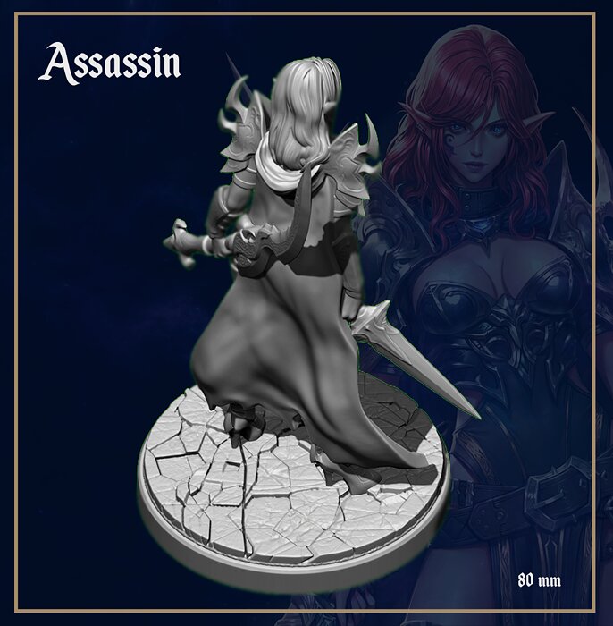 Elf Assassin 3D STL Model — view 5