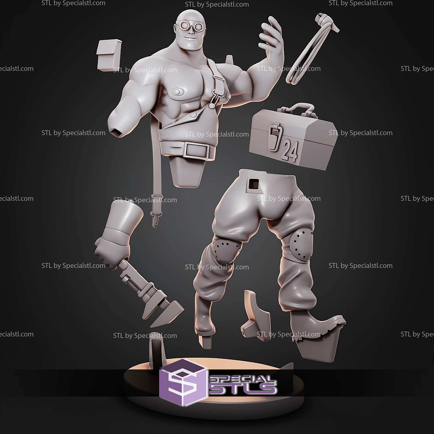 Buff Egineer Team Fortress 2 STL Files 3D Model — view 2