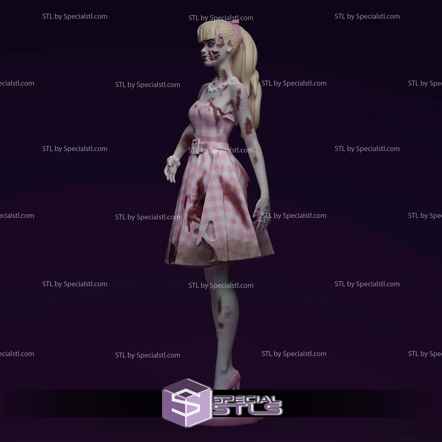 Zombie Barbie STL Files 3D Model — view 2