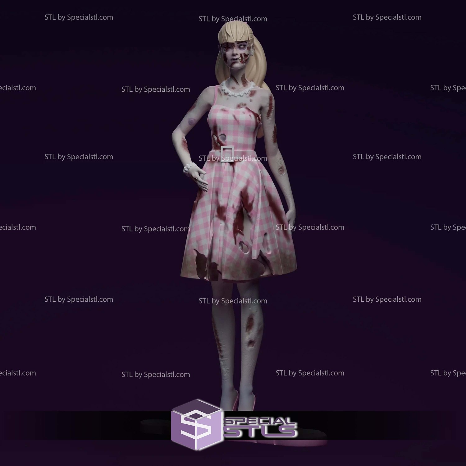 Zombie Barbie STL Files 3D Model — view 3