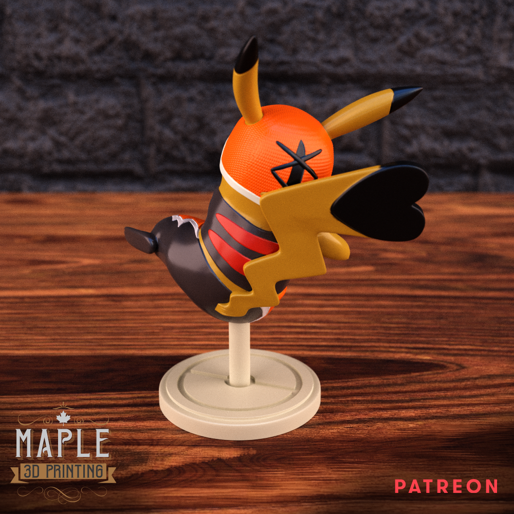 Pikachu Libre - Pokemon 3D STL Model