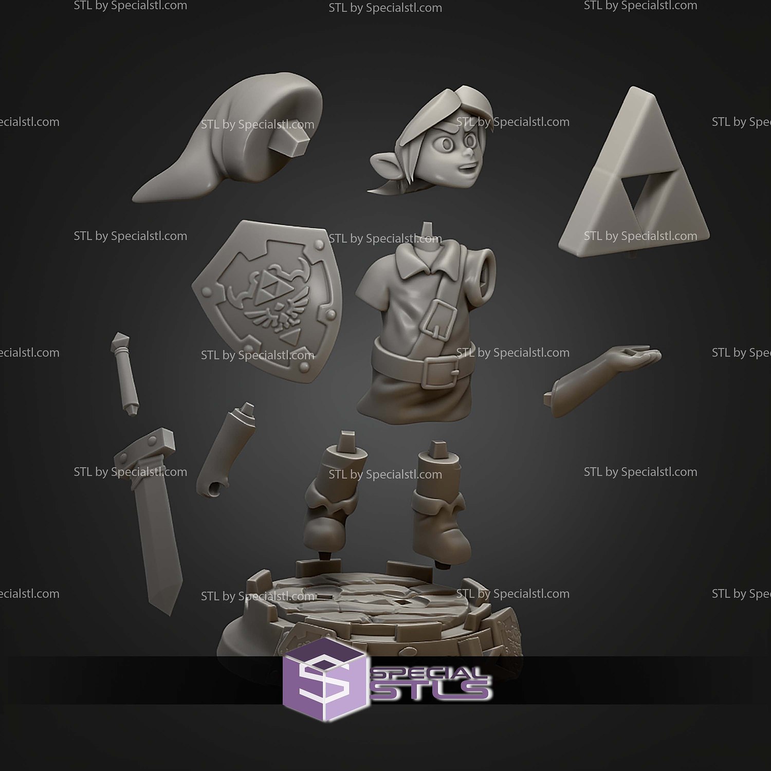 Basic Link Chibi STL Files 3D Model — view 3