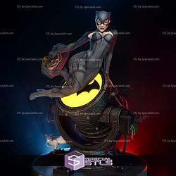 Cat Woman on Bat Lamp 3D Printer Files STL Model