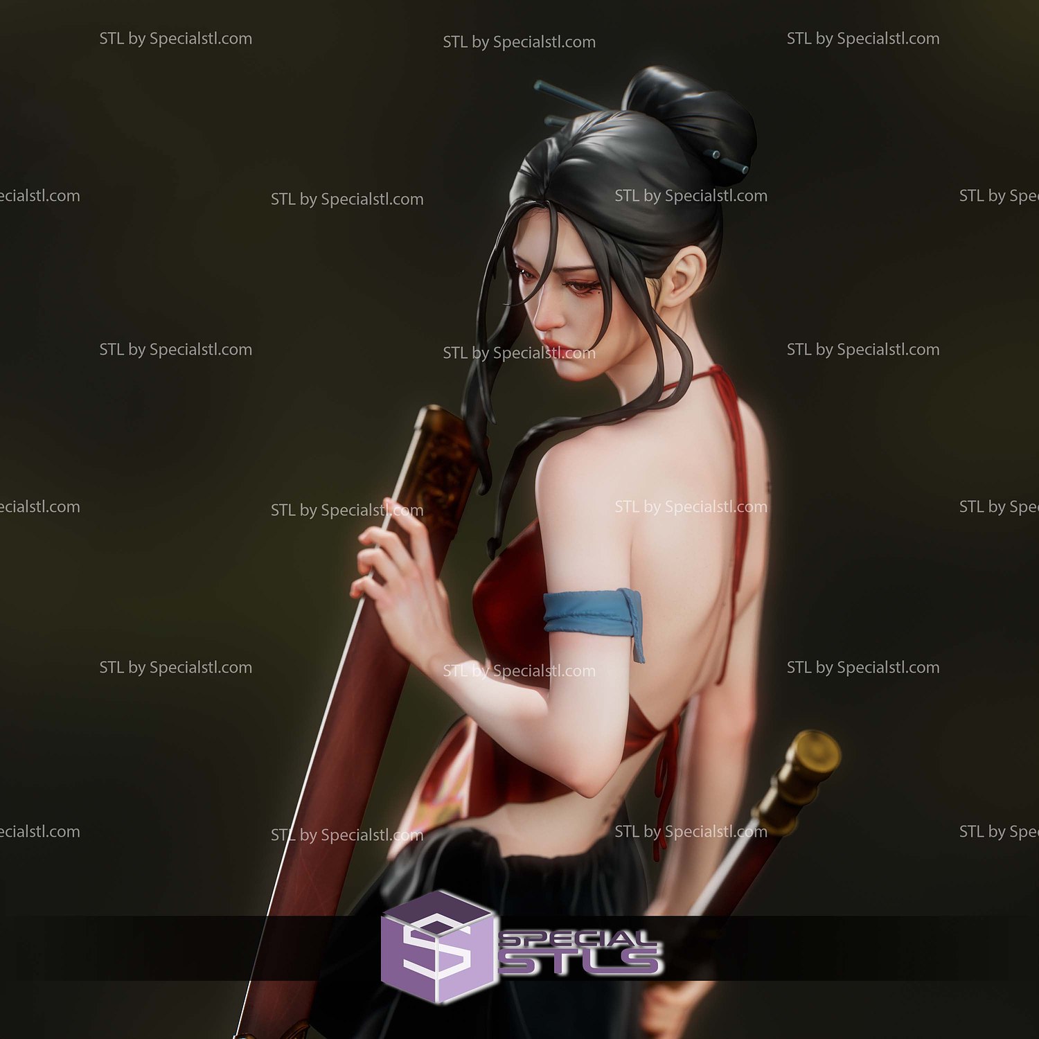 Vietnamese Swordsman 3D Printer Files STL Model — view 3