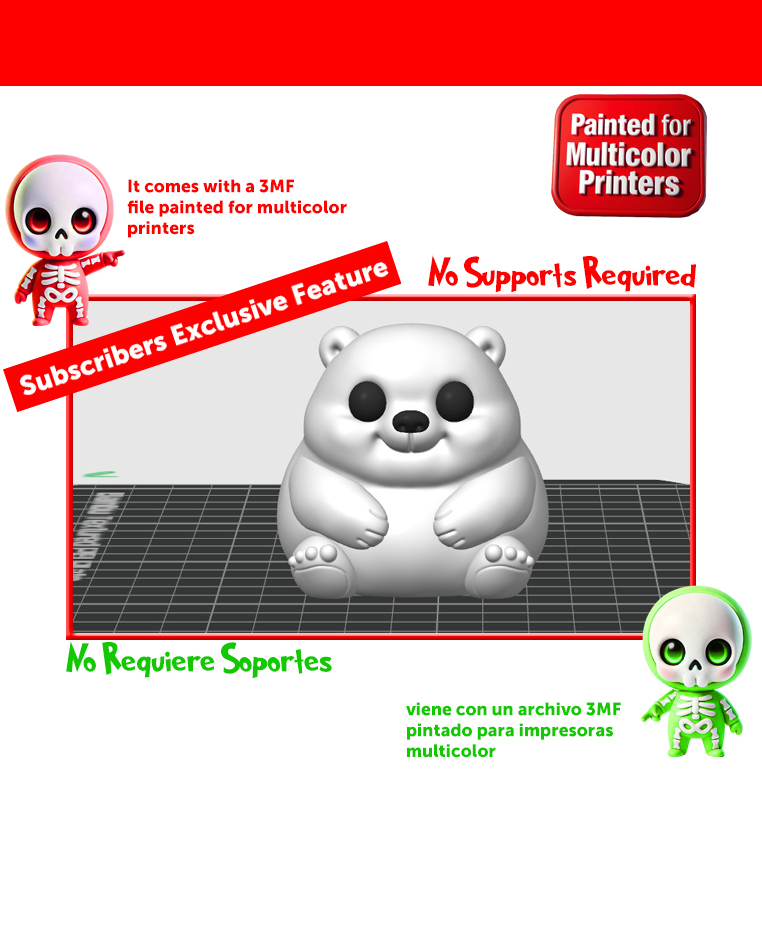 Baby Polar Bear 3D 3MF Model — view 6