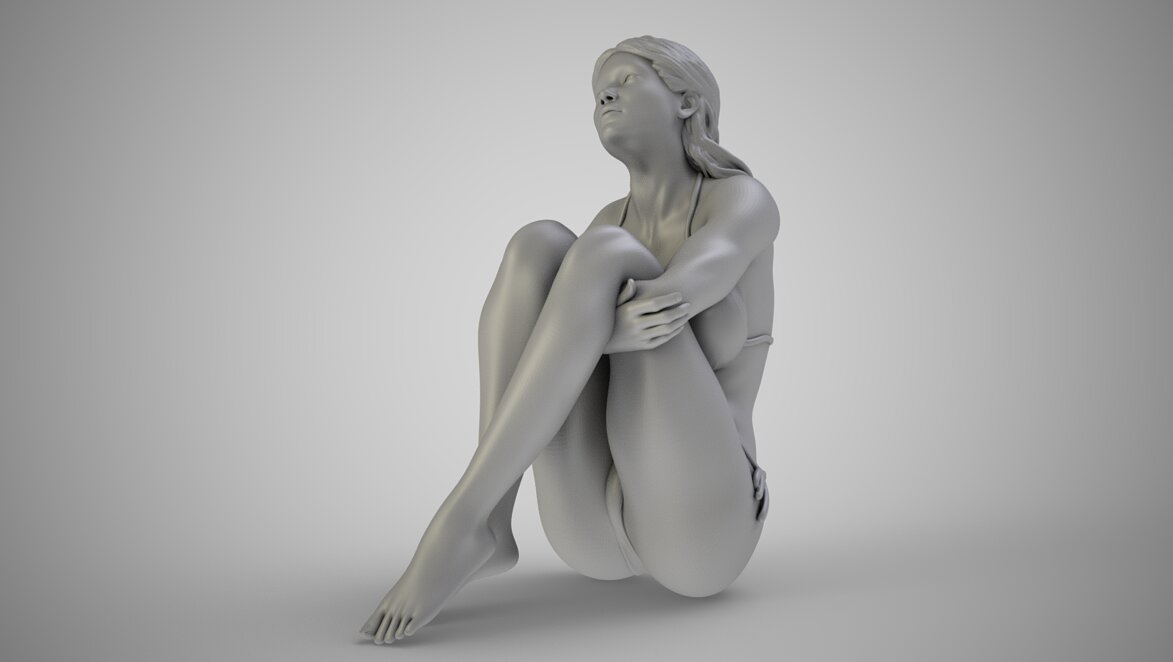 Girl in the Window 3 3D 3MF Model — view 2