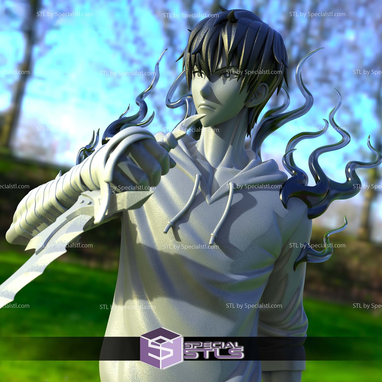 Sung Jin Woo Shadow 3D Printer Files STL Model — view 3