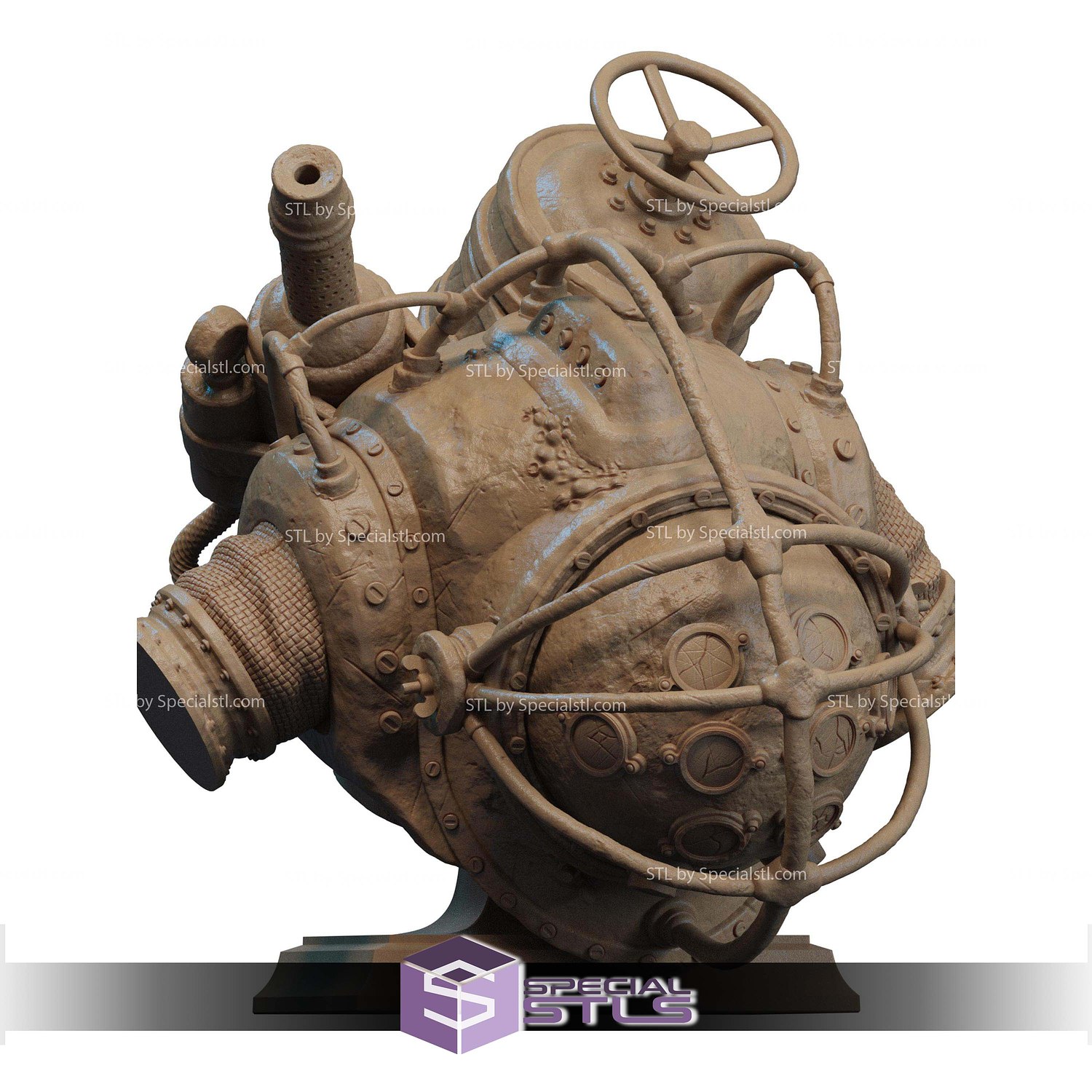 Big Daddy and Little Sister Bust STL Files 3D Model — view 2