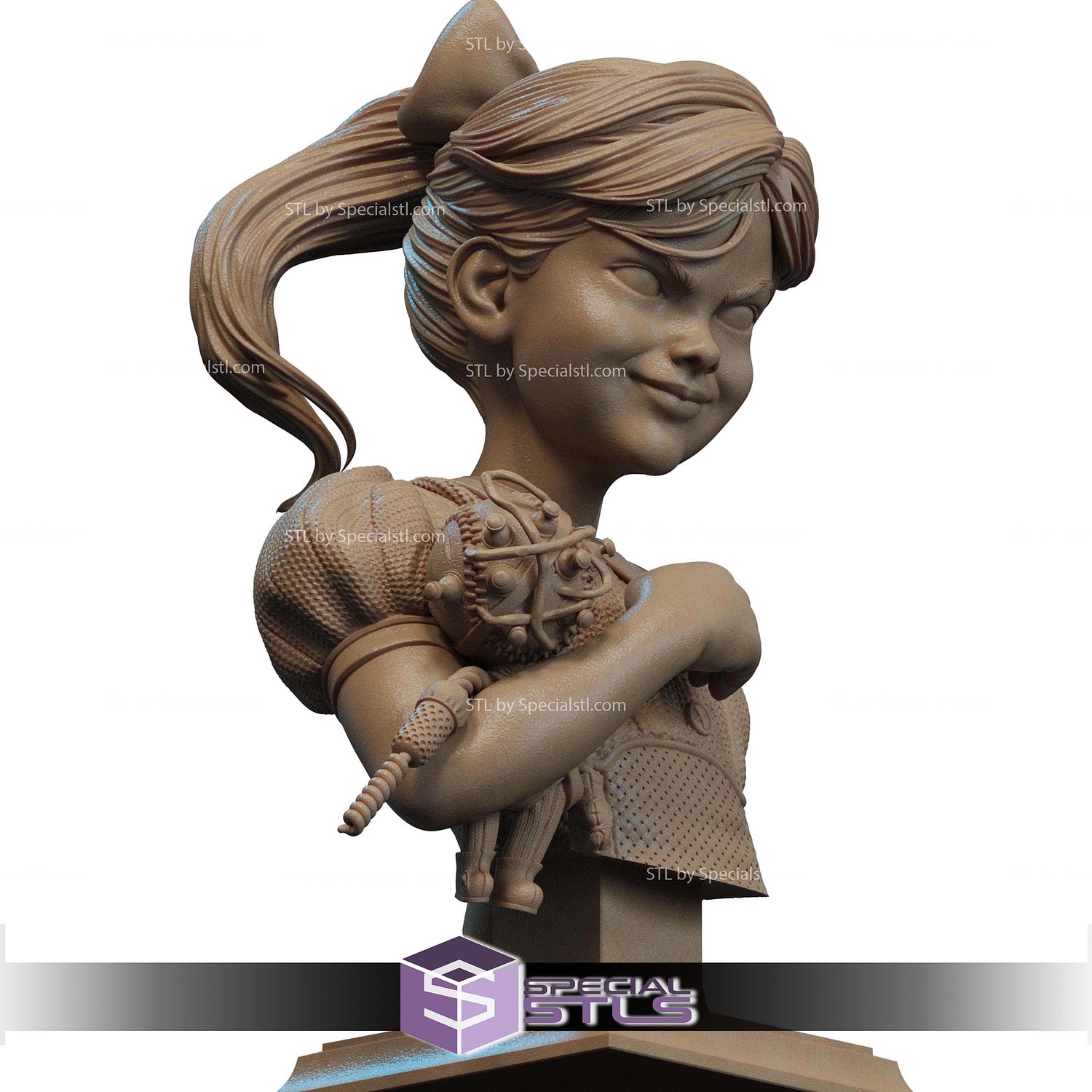 Big Daddy and Little Sister Bust STL Files 3D Model — view 3