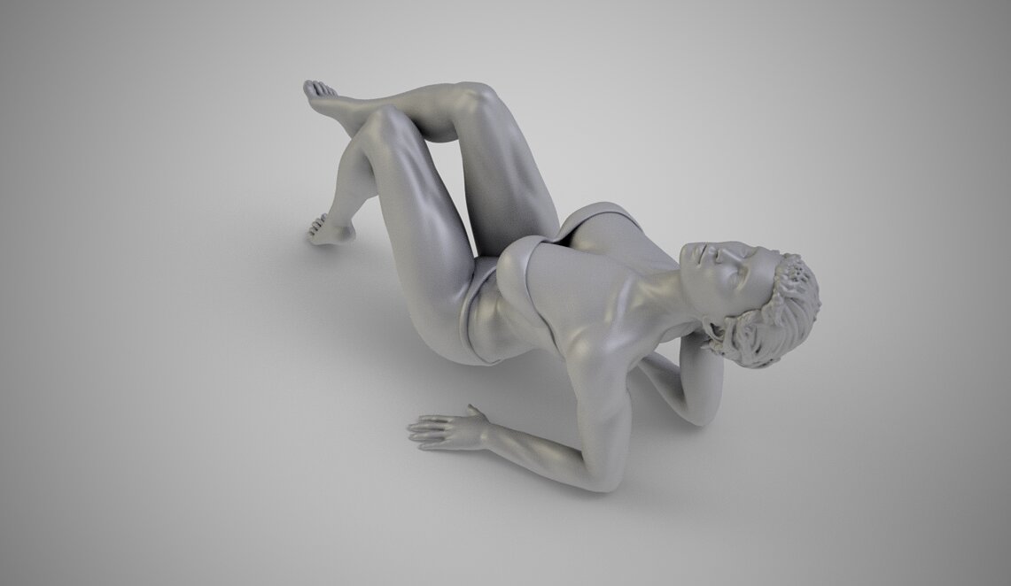 Woman Leaning Back on Elbows 3D STL Model — view 2