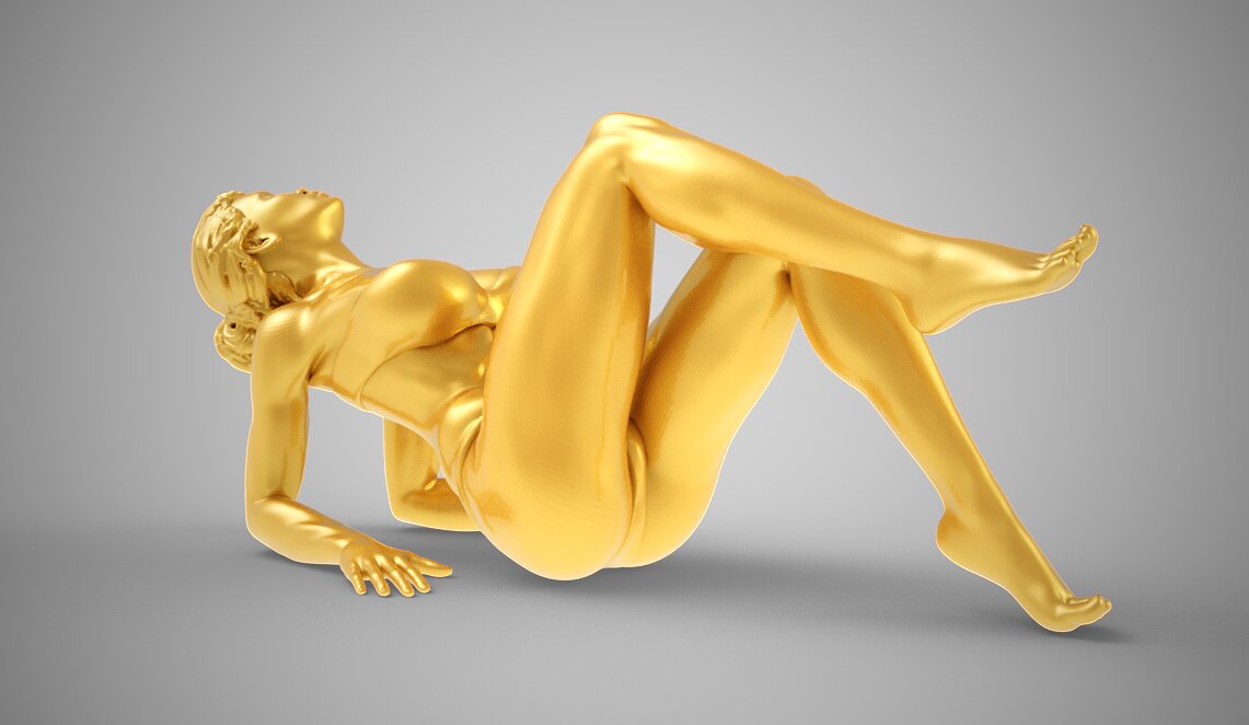 Woman Leaning Back on Elbows 3D STL Model — view 6