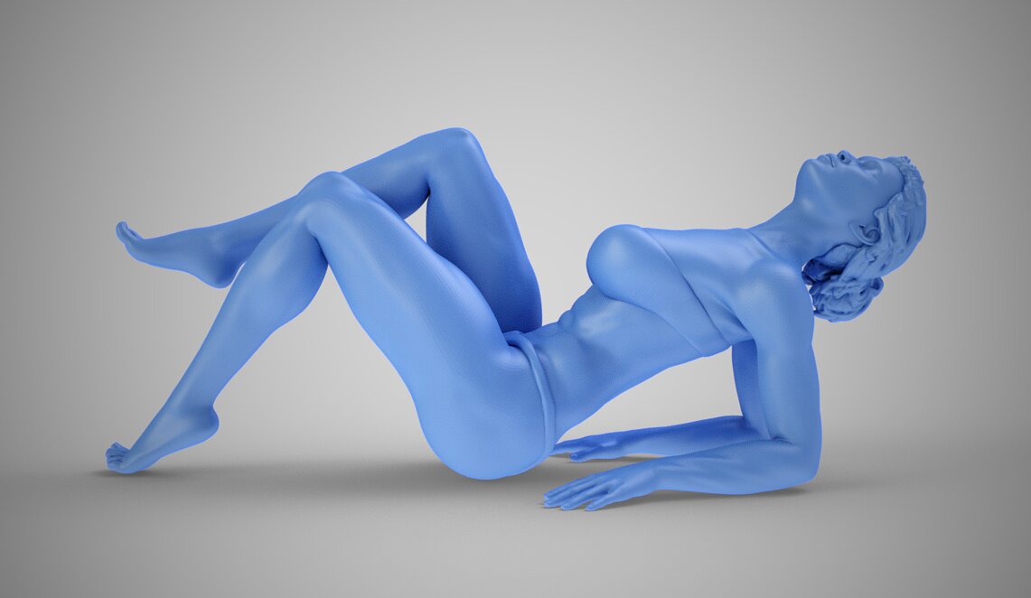Woman Leaning Back on Elbows 3D STL Model — view 8