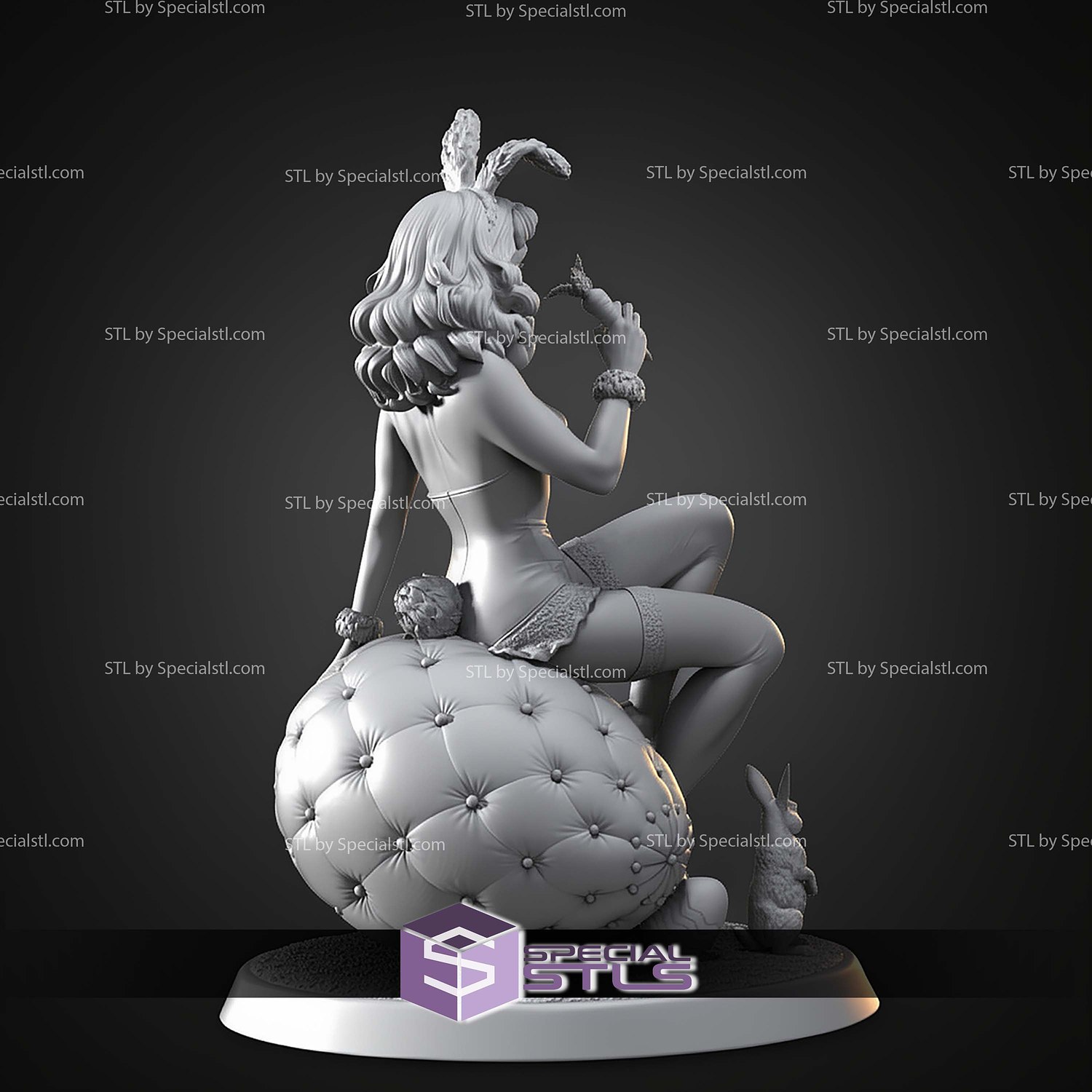 Happy Easter Girl 1 10 STL Files 3D Model — view 2