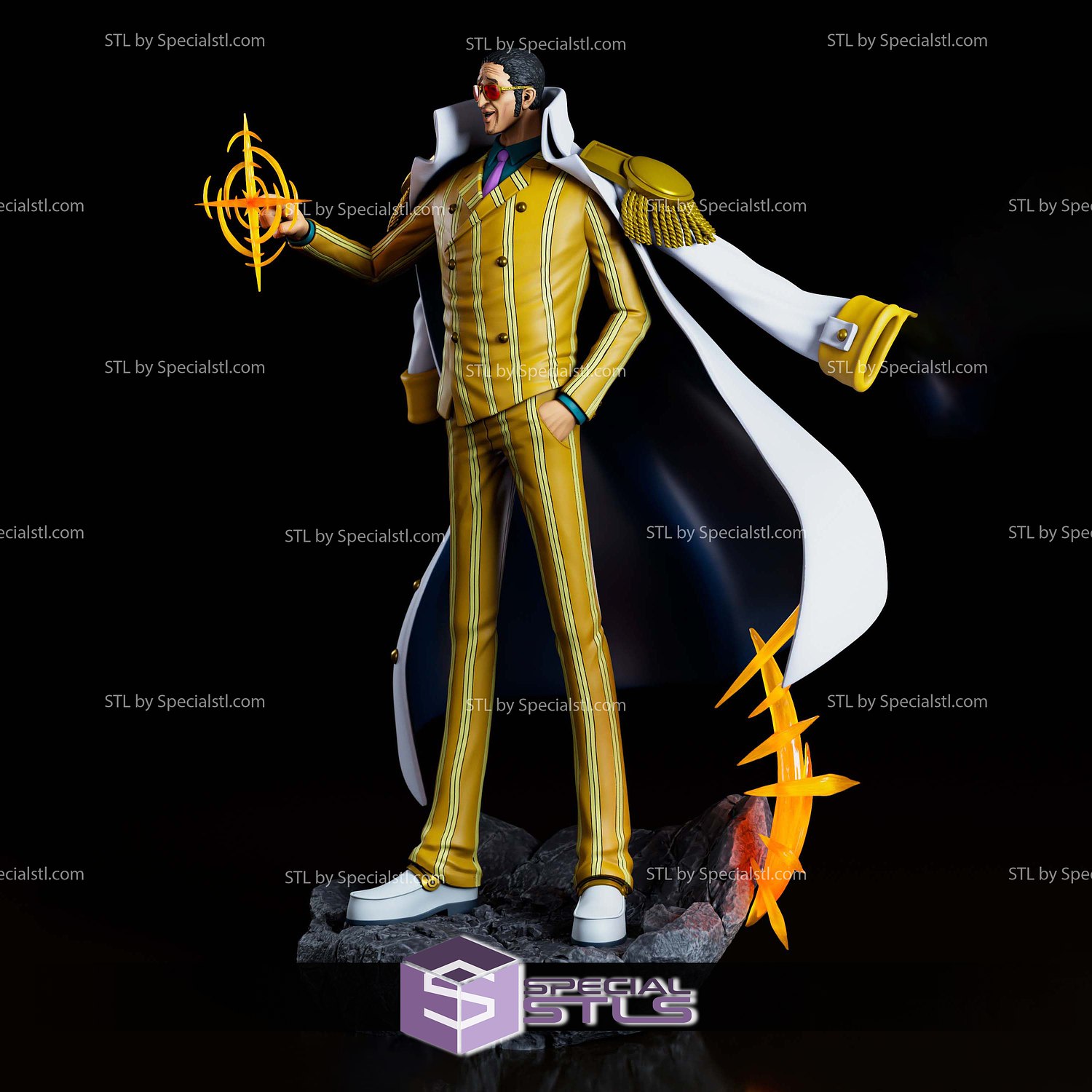 Borsalino Kizaru One Piece STL Files 3D Model — view 4