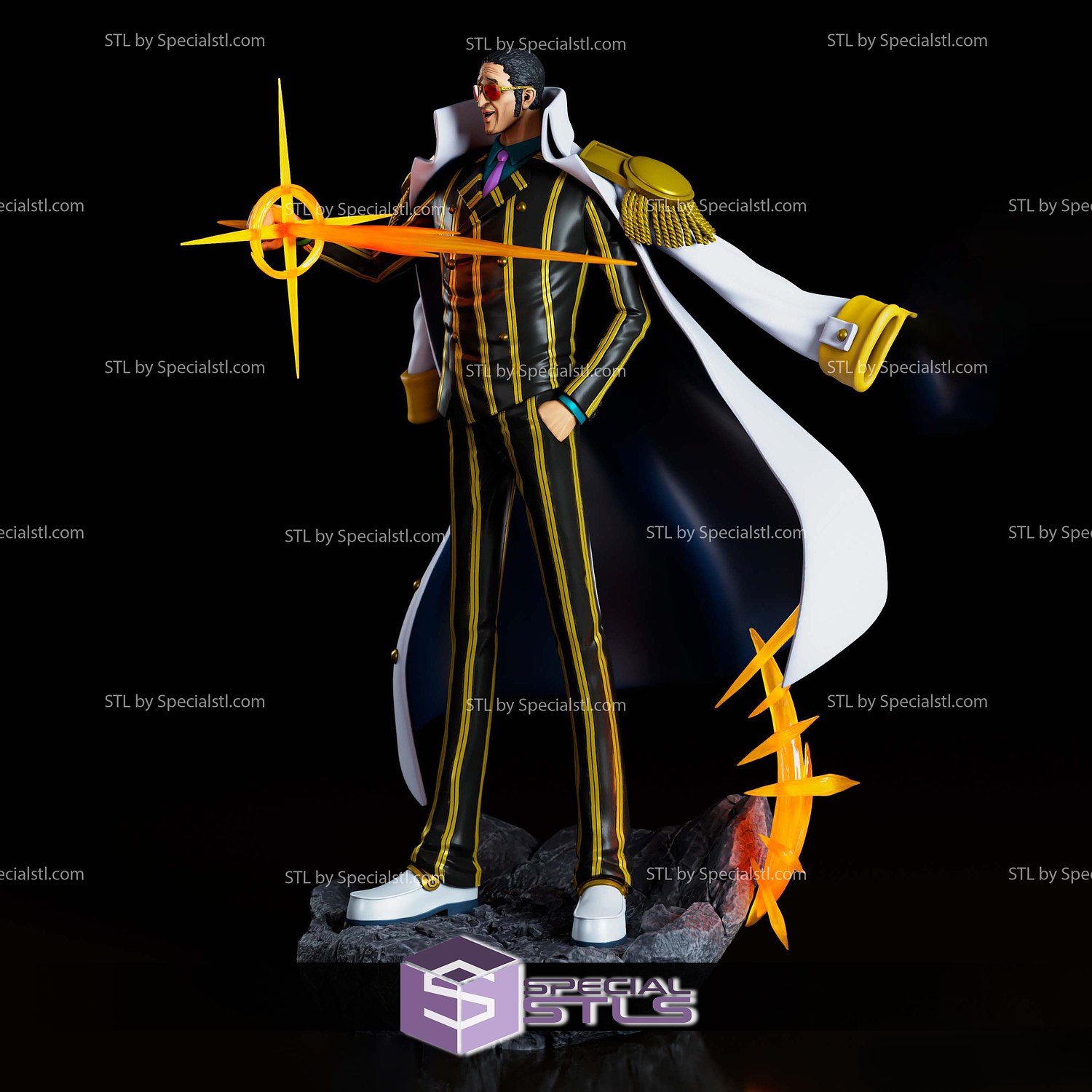 Borsalino Kizaru One Piece STL Files 3D Model — view 7