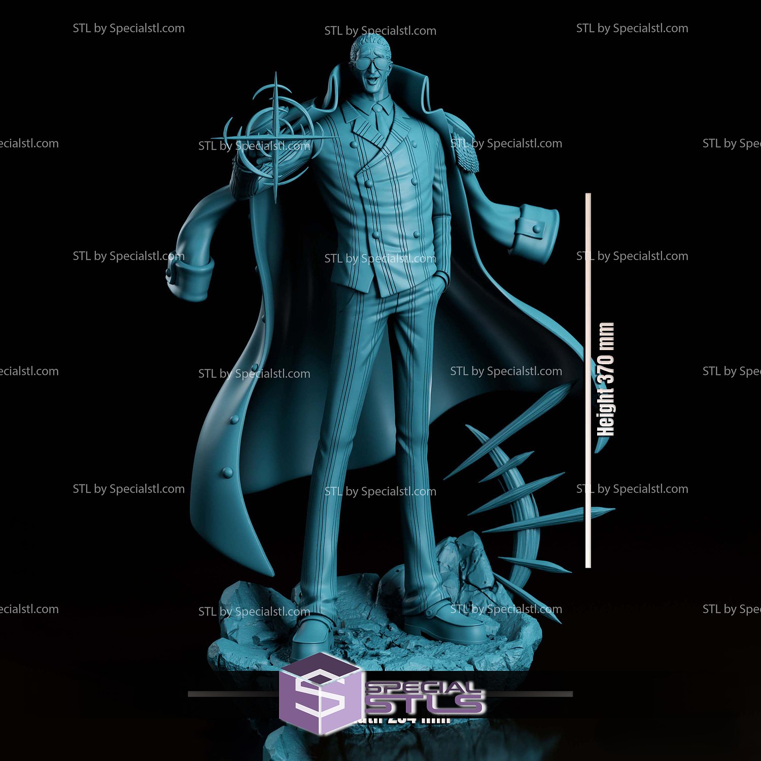 Borsalino Kizaru One Piece STL Files 3D Model — view 8