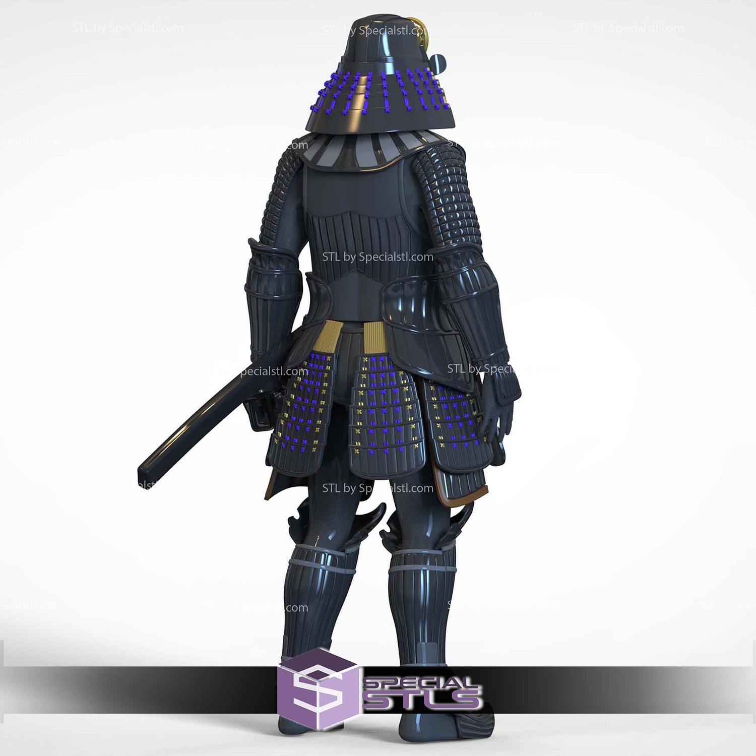 Cosplay STL Files Samurai Darth Vader Armor V2 3D Model — view 2