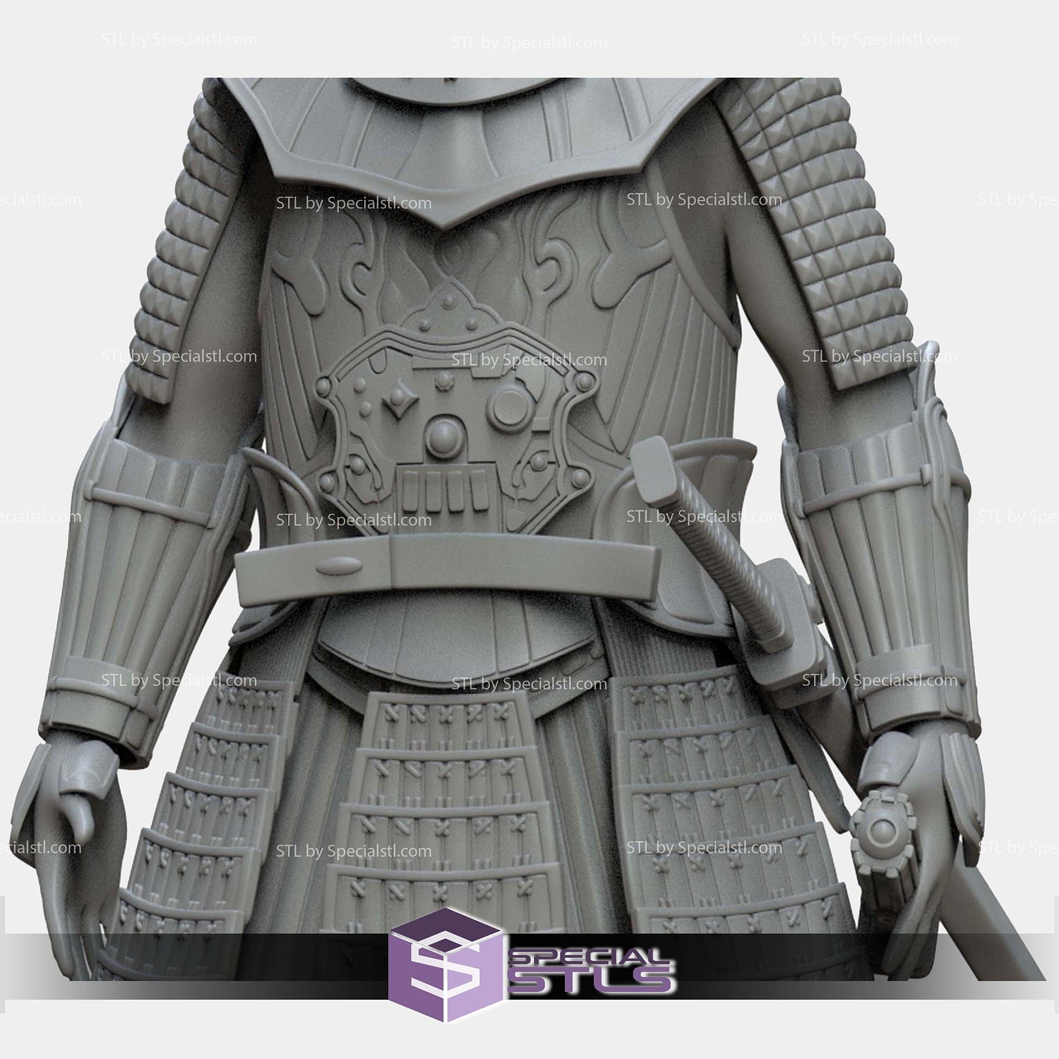 Cosplay STL Files Samurai Darth Vader Armor V2 3D Model — view 3