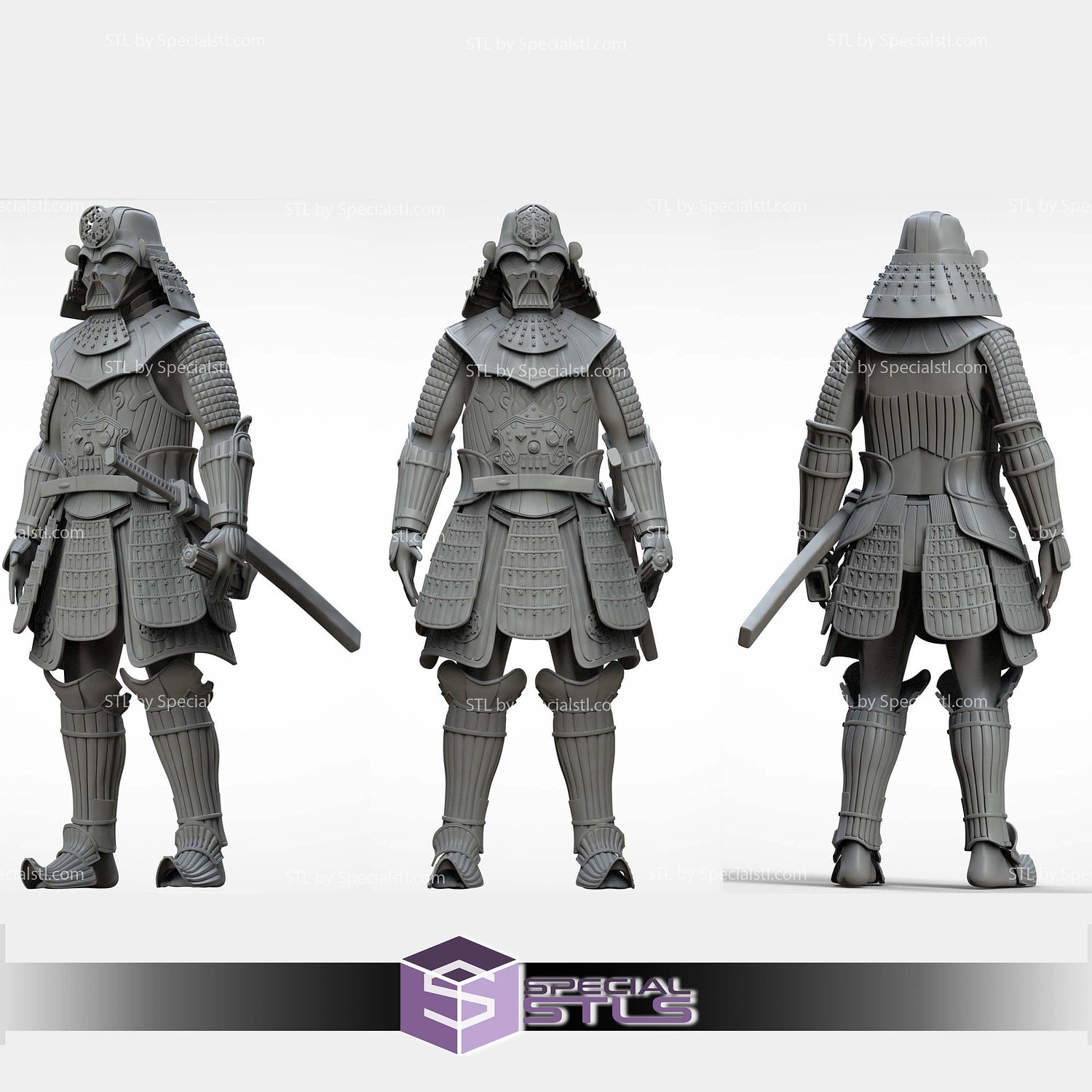 Cosplay STL Files Samurai Darth Vader Armor V2 3D Model — view 5