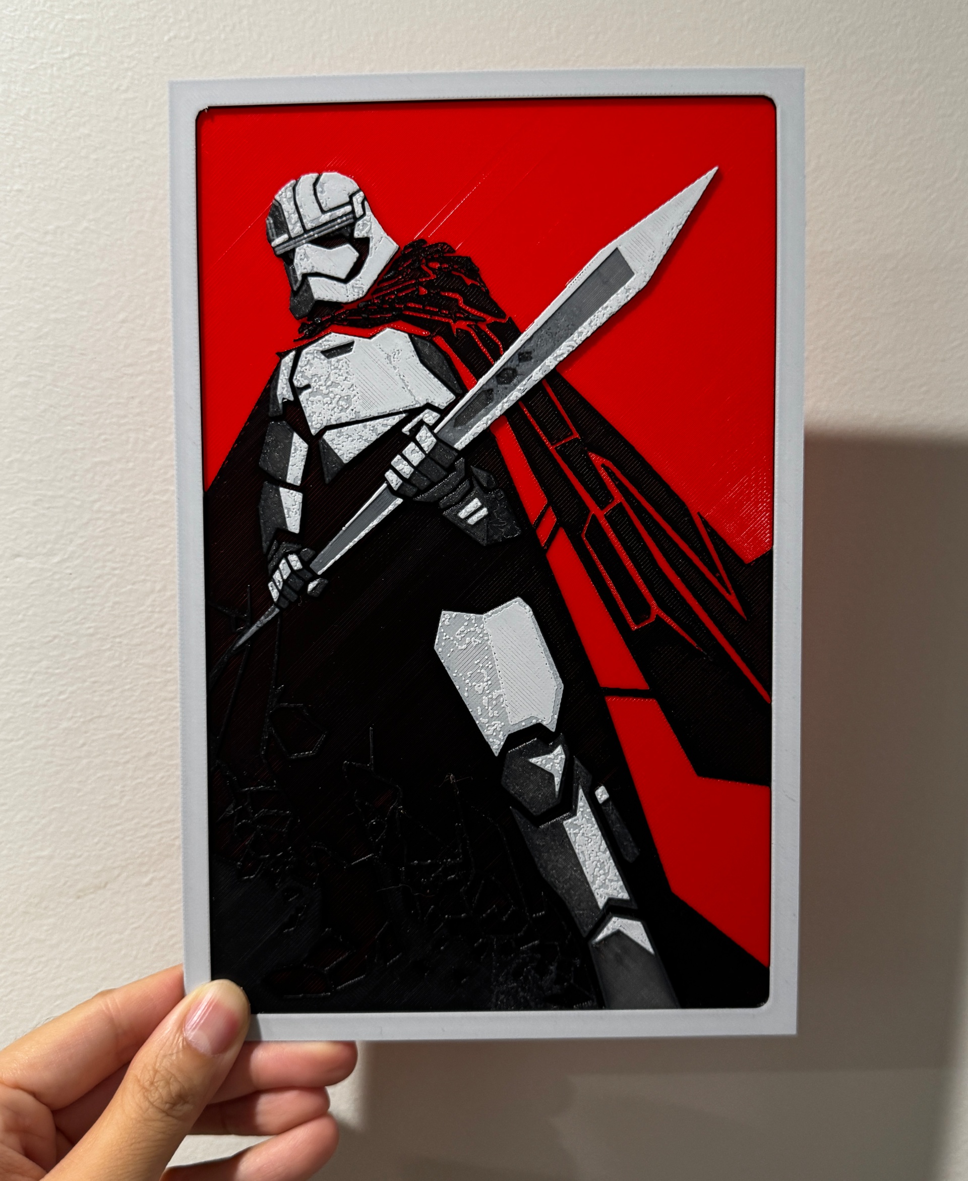 Minimalist Captain Phasma - Hueforge Print 3D STL Model