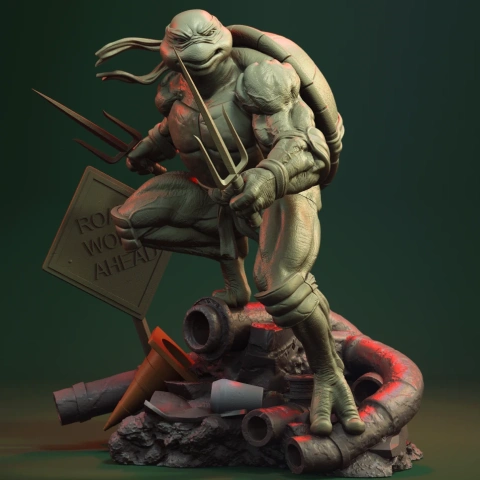 Raphael TMNT in Diorama 3D Printer Files | Assembly STL Model