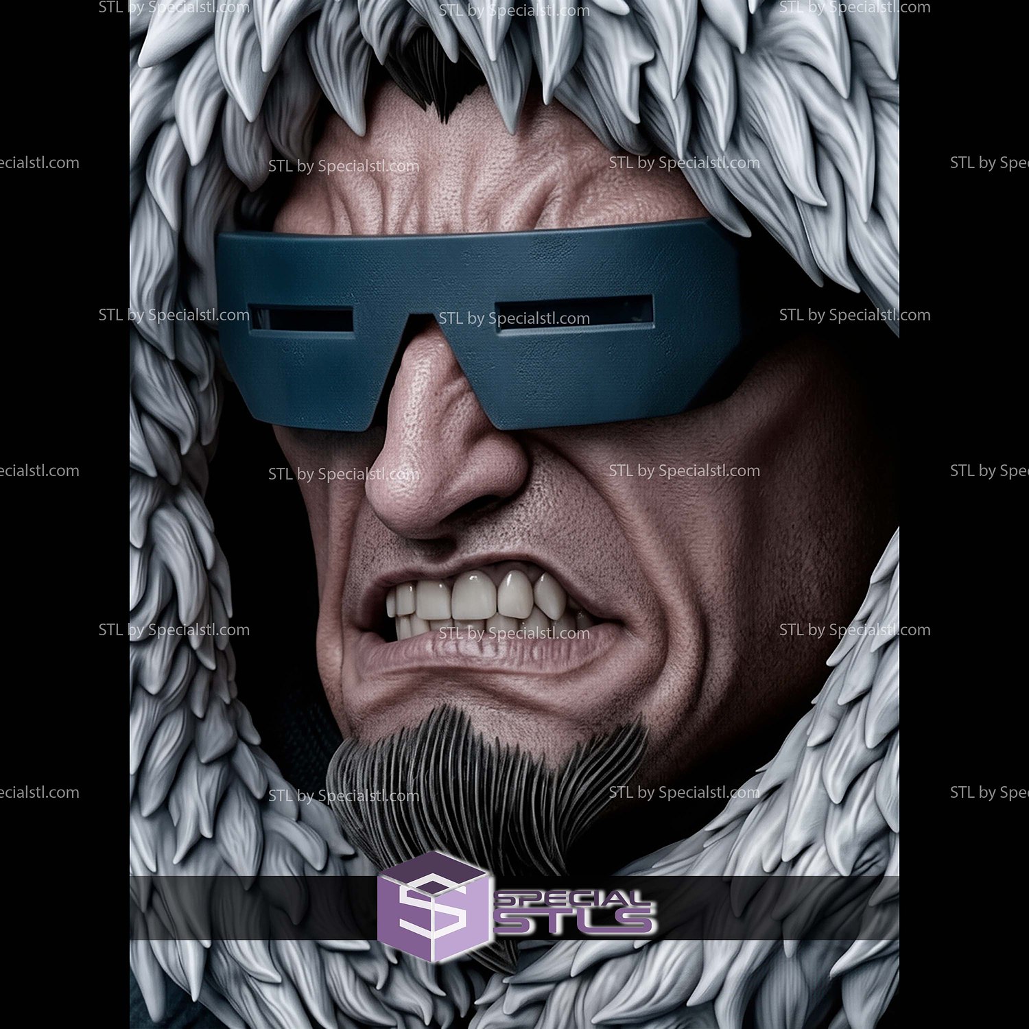 Captain Cold Portrait Bust 1-4 STL Files 3D Model — view 4