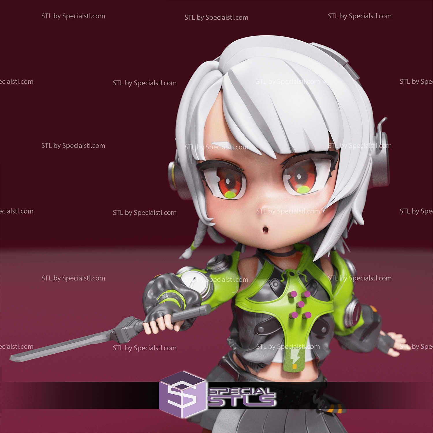 Anby Demara Zenless Zone Zero Chibi 3D Printer Files STL Model — view 5