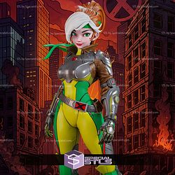 Rogue X Men Anime Style 3D Printer Files STL Model — view 1