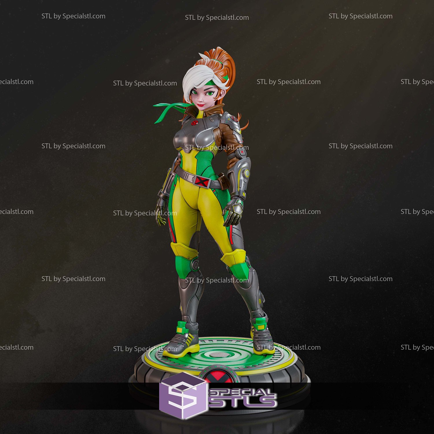 Rogue X Men Anime Style 3D Printer Files STL Model — view 2