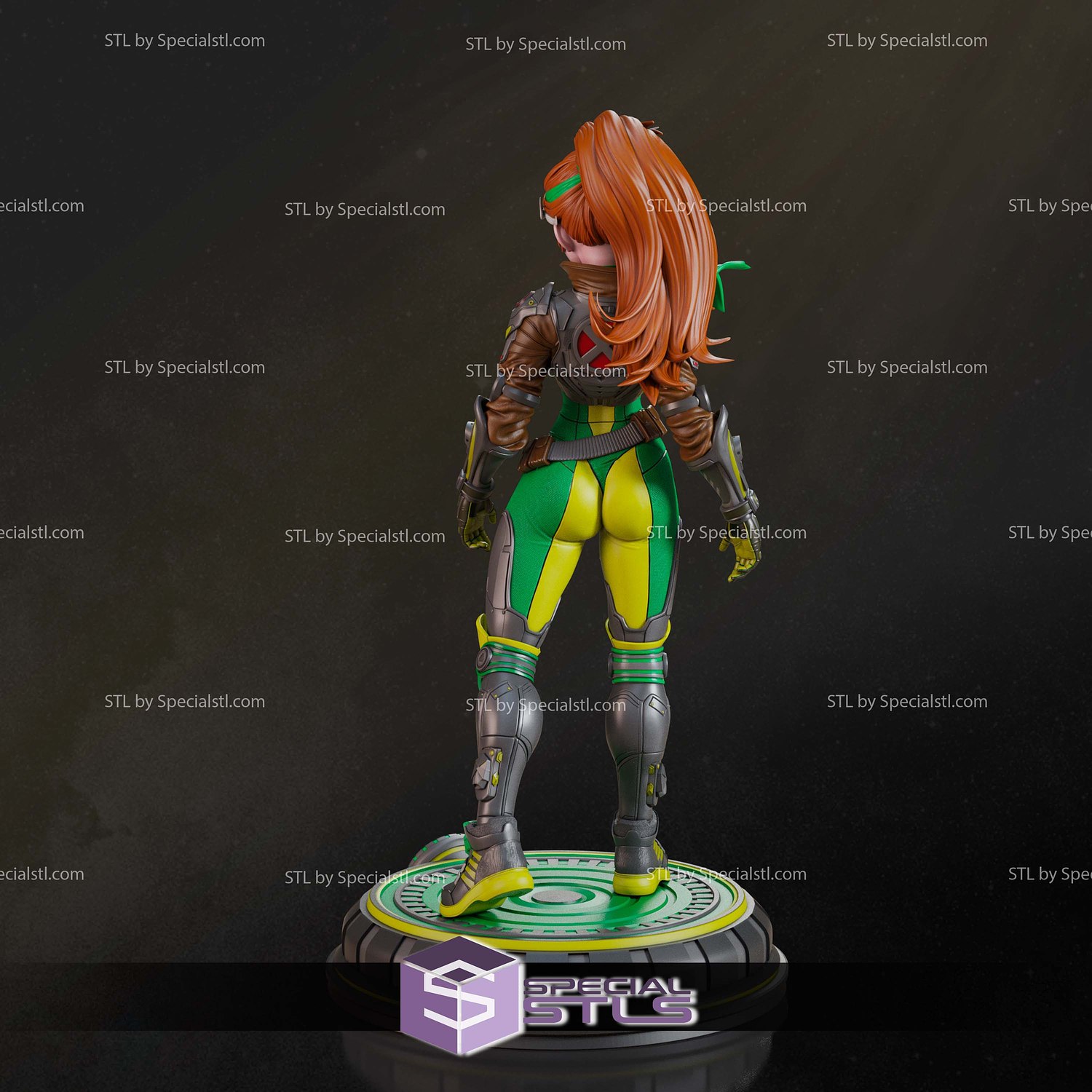 Rogue X Men Anime Style 3D Printer Files STL Model — view 4