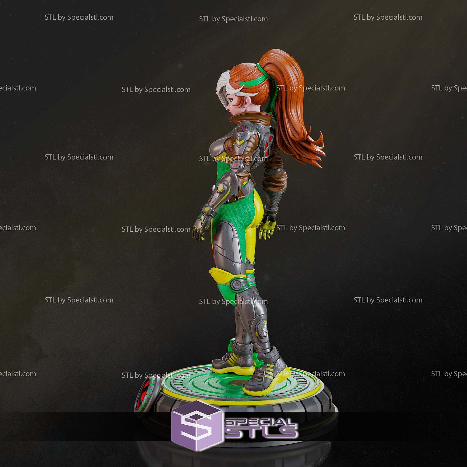 Rogue X Men Anime Style 3D Printer Files STL Model — view 5