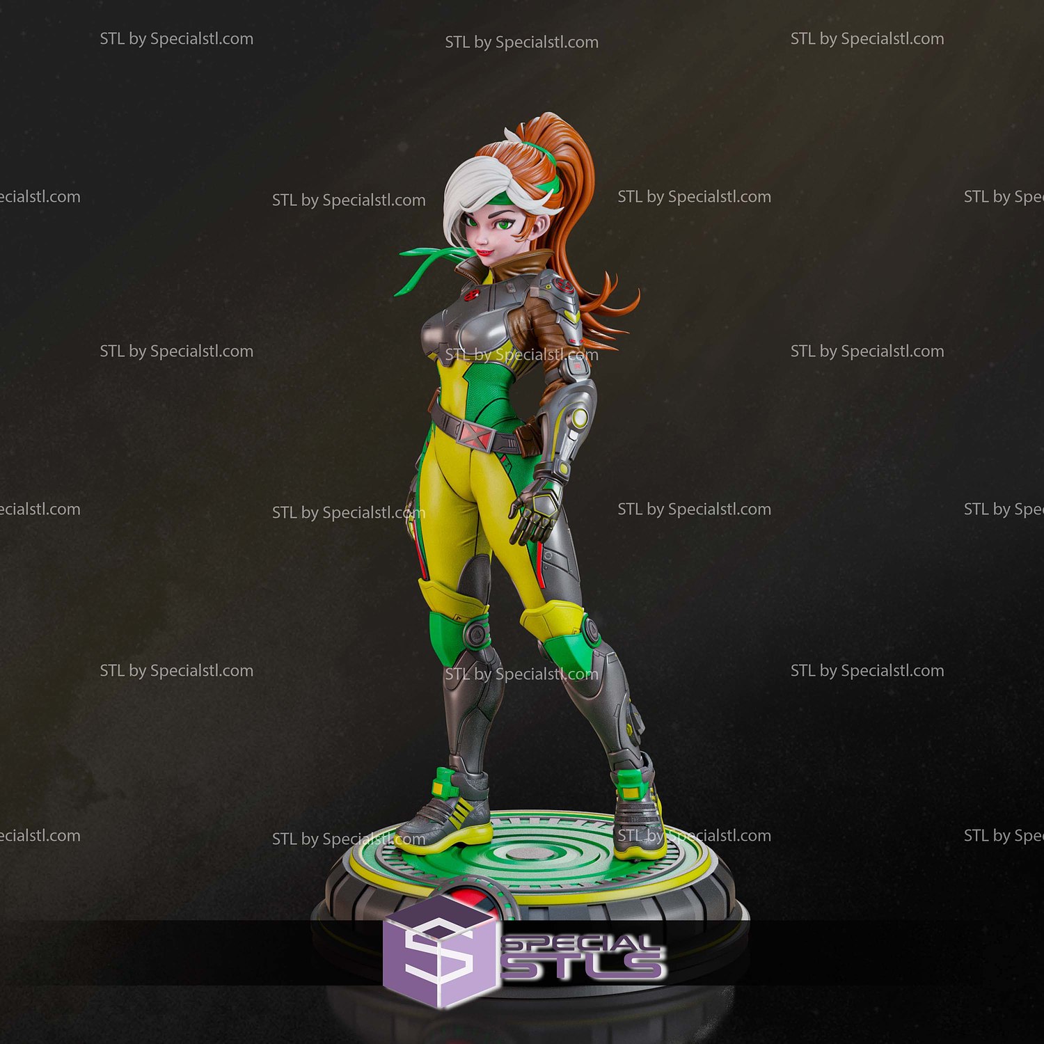 Rogue X Men Anime Style 3D Printer Files STL Model — view 6