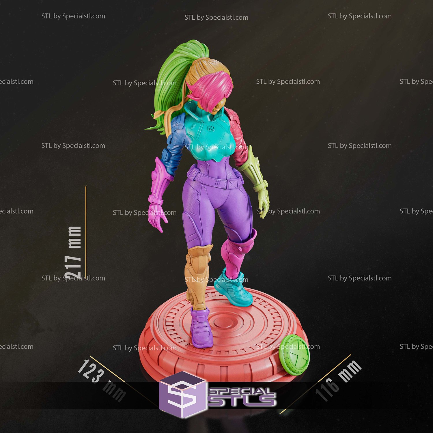 Rogue X Men Anime Style 3D Printer Files STL Model — view 7