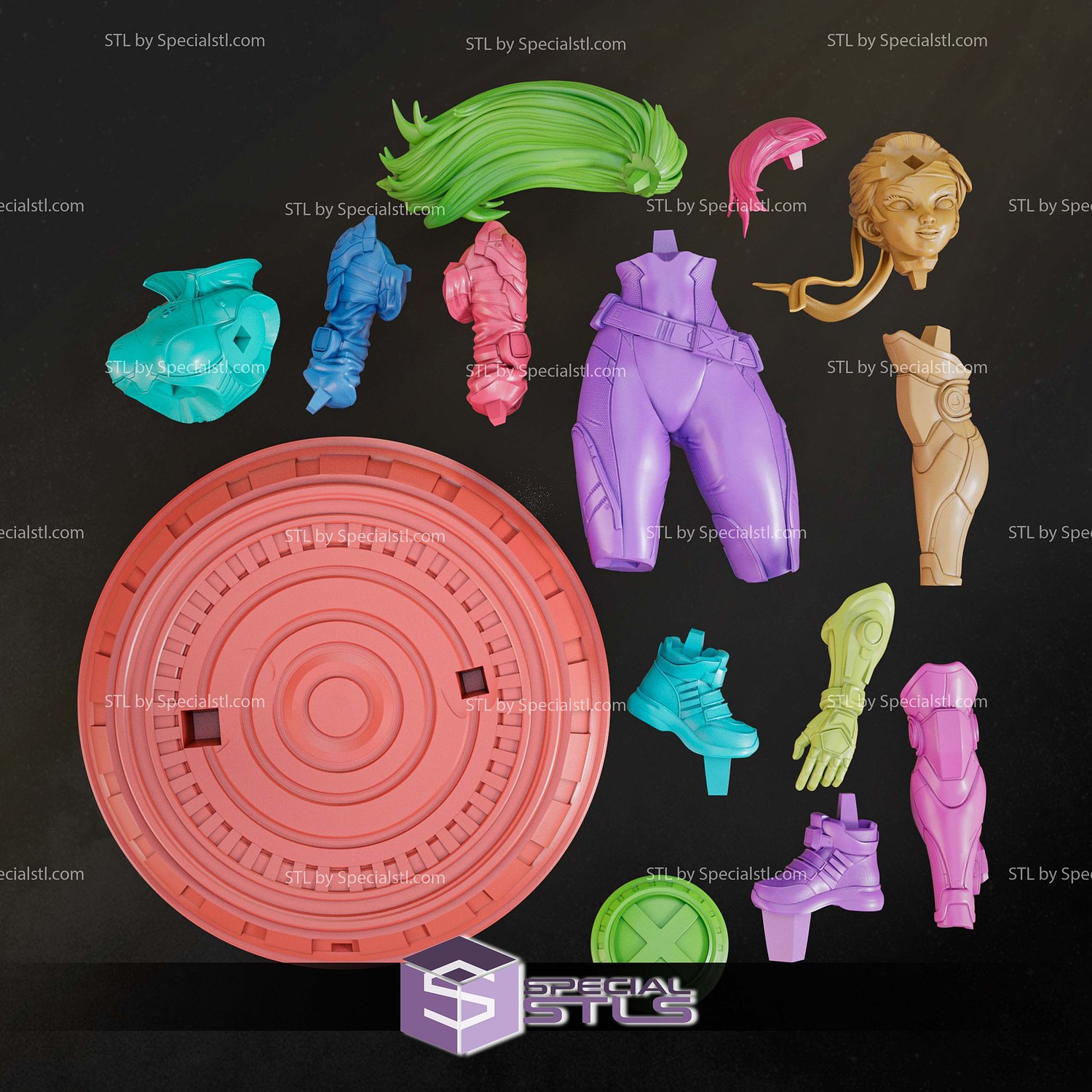 Rogue X Men Anime Style 3D Printer Files STL Model — view 8