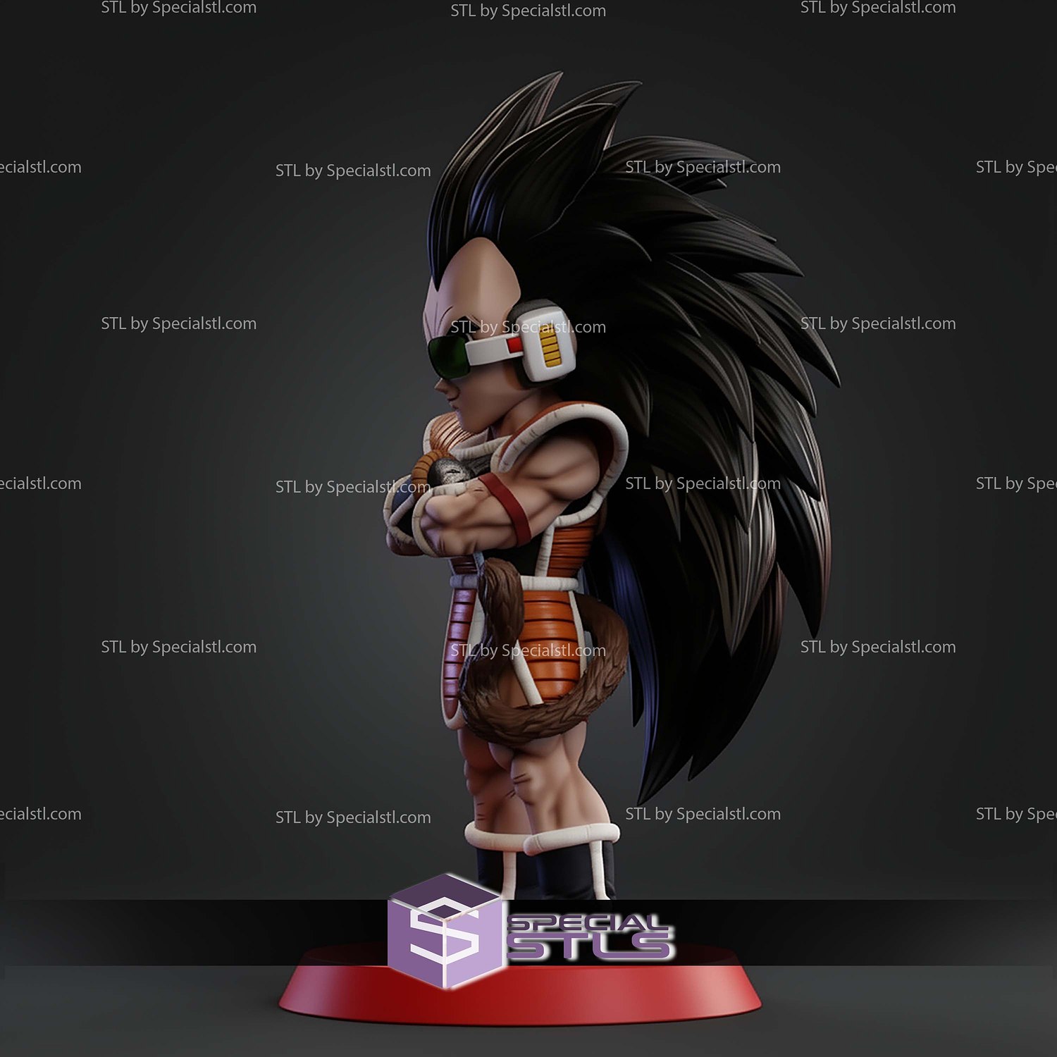 Raditz Stylized Chibi STL Files 3D Model — view 3