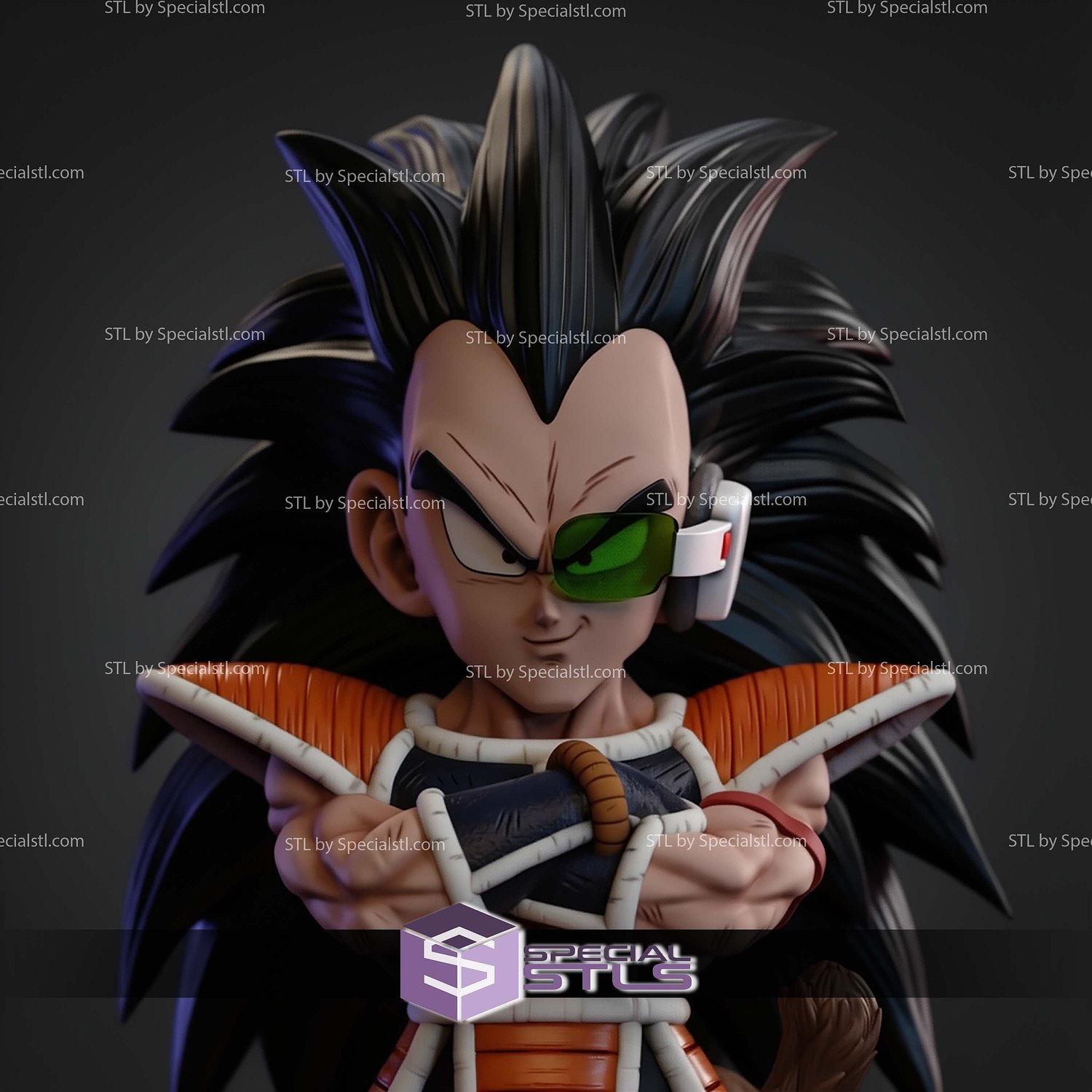 Raditz Stylized Chibi STL Files 3D Model — view 4