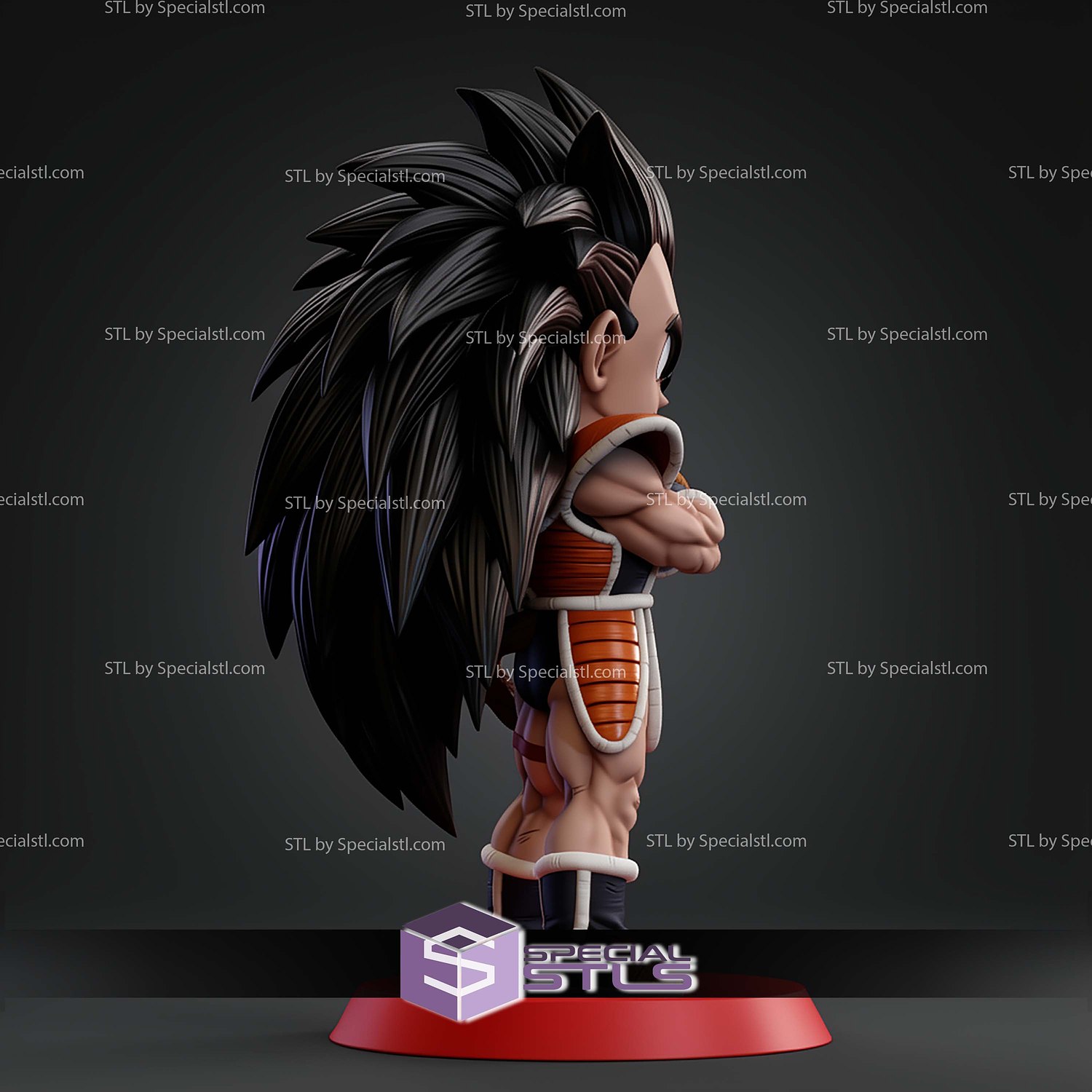 Raditz Stylized Chibi STL Files 3D Model — view 5