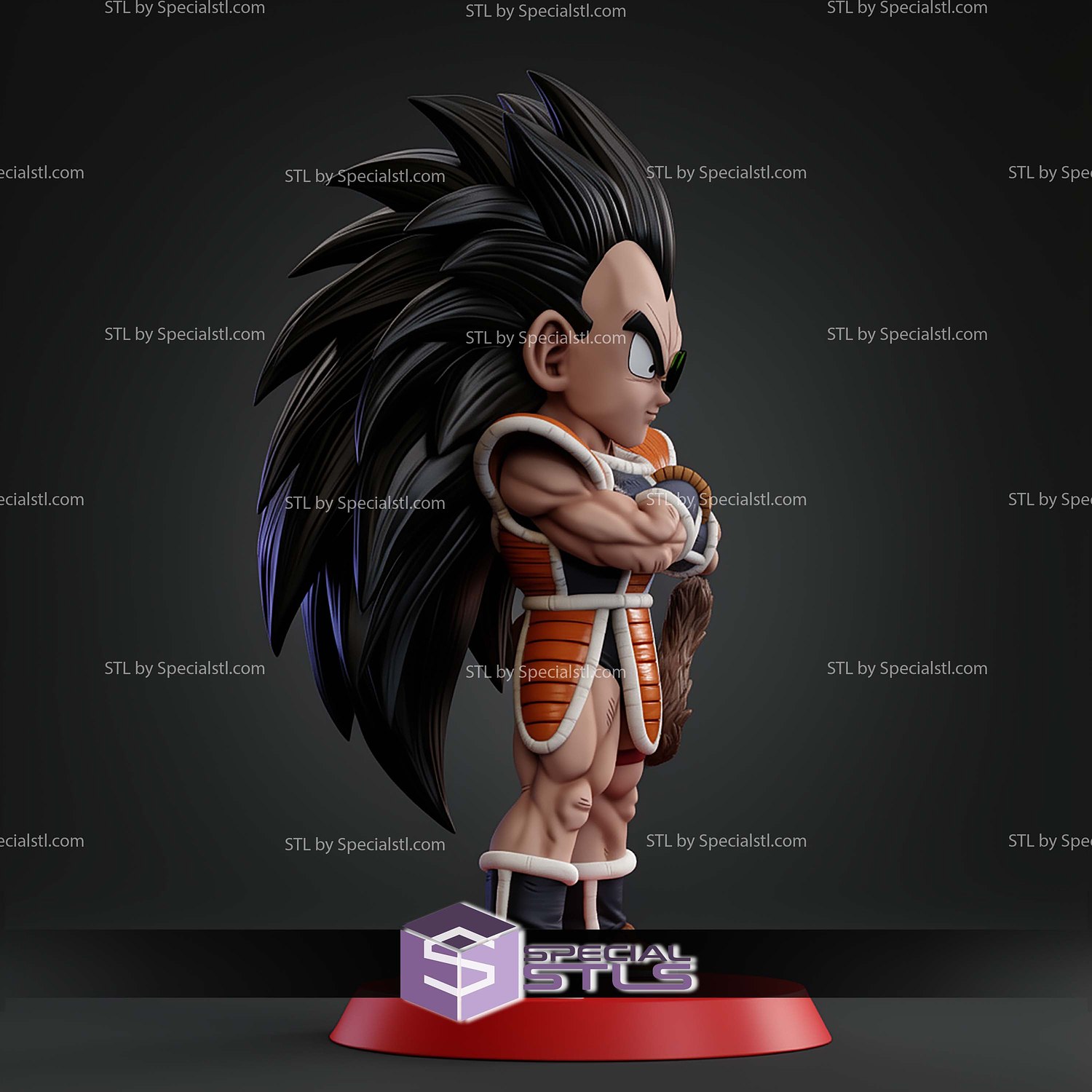 Raditz Stylized Chibi STL Files 3D Model — view 6