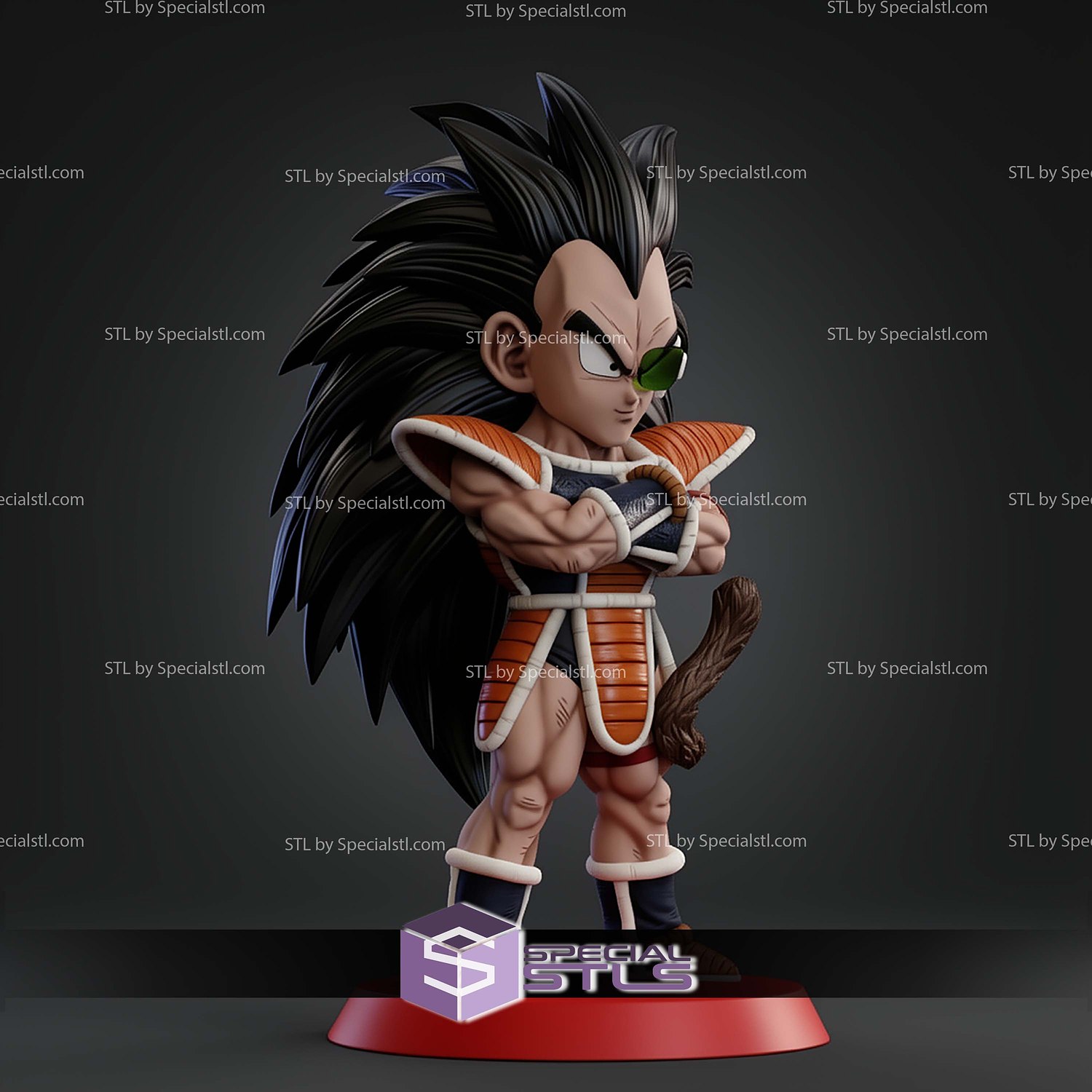 Raditz Stylized Chibi STL Files 3D Model — view 7