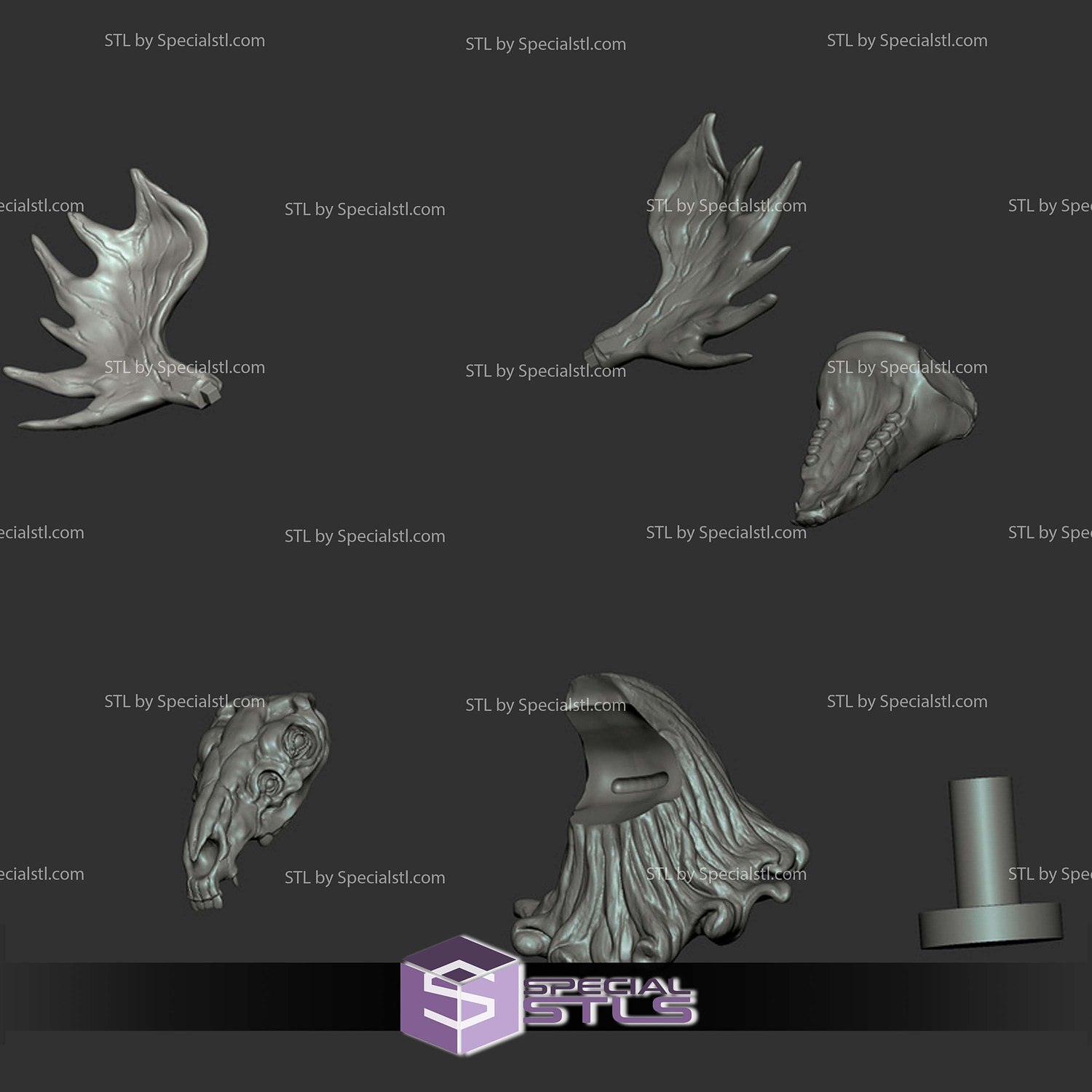 Wendigo Bust 3D Printer Files STL Model — view 4