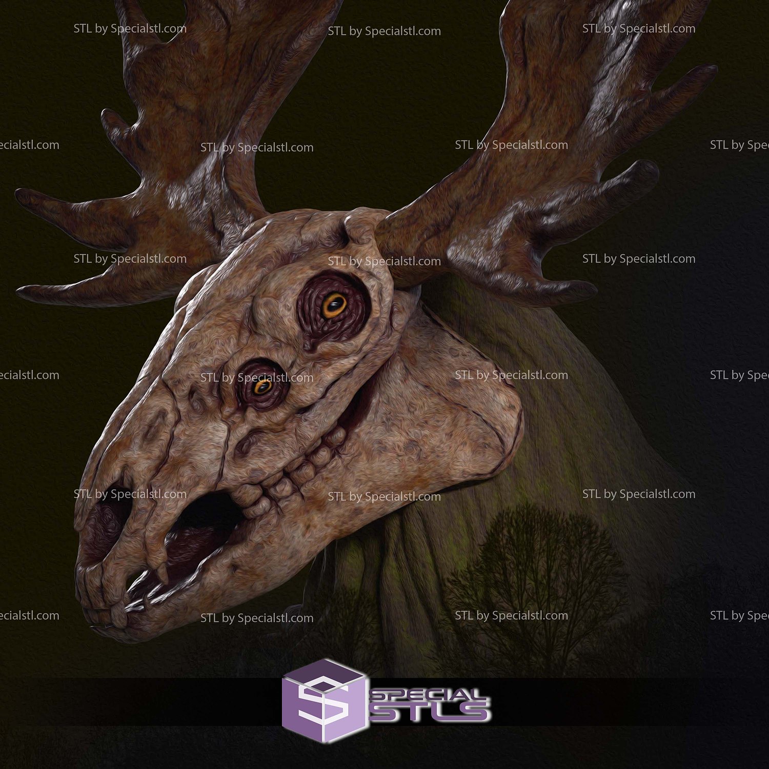 Wendigo Bust 3D Printer Files STL Model — view 5